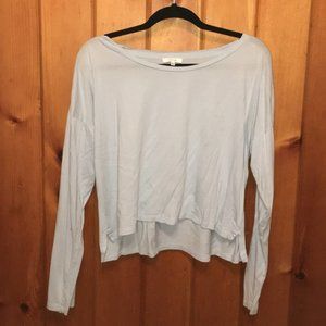 Aritzia Long-Sleeve Light Blue Cropped Tee